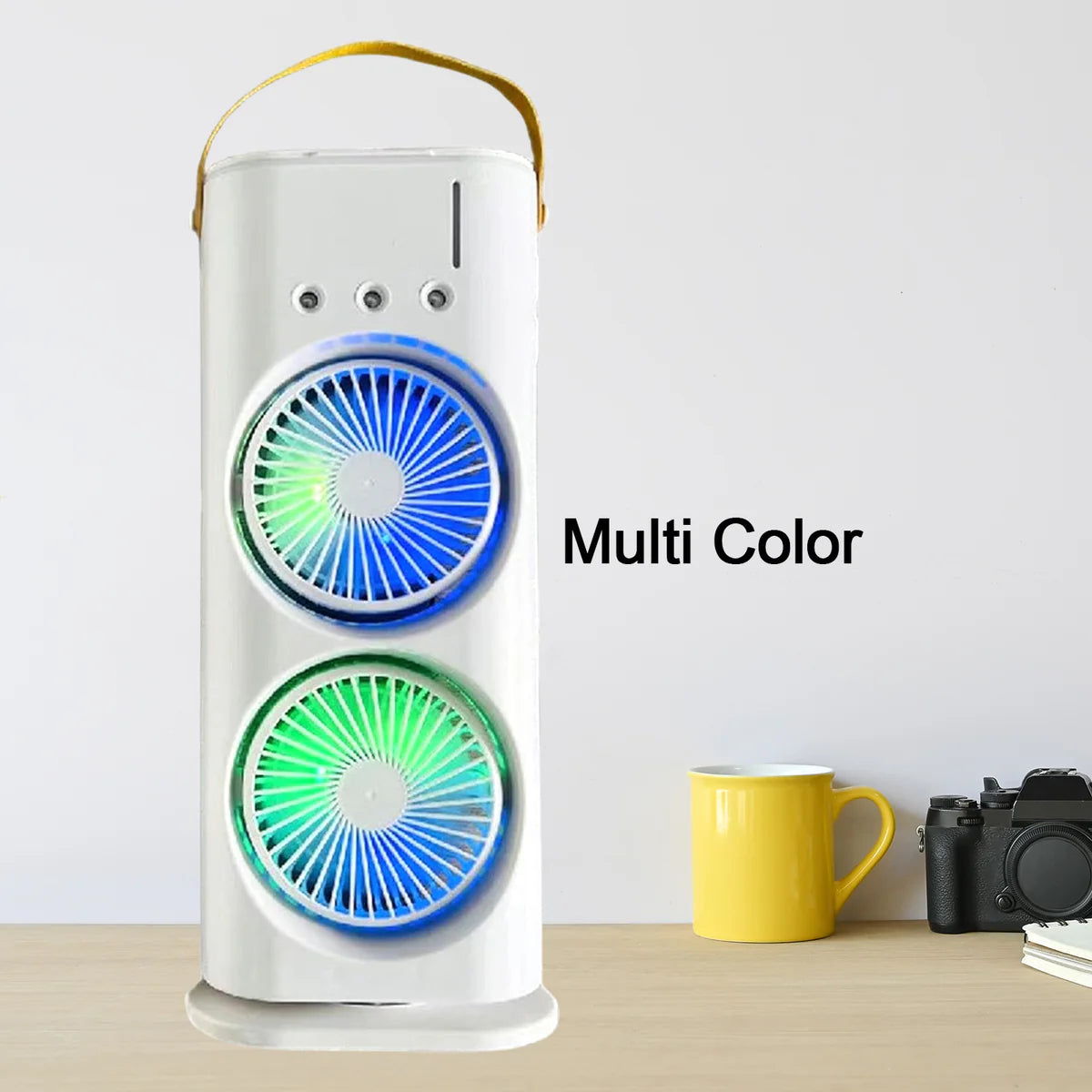 ❄️ Electric Double-Head Air Cooler Fan with Mist & Remote