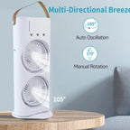 ❄️ Electric Double-Head Air Cooler Fan with Mist & Remote